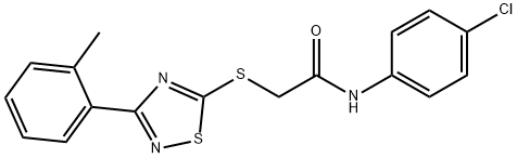 N-(4-chlorophenyl)-2-((3-(o-tolyl)-1,2,4-thiadiazol-5-yl)thio)acetamide Structural