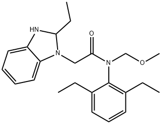 N-(2,6-diethylphenyl)-2-(2-ethyl-2,3-dihydro-1H-benzo[d]imidazol-1-yl)-N-(methoxymethyl)acetamide Structural