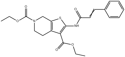 diethyl 2-cinnamamido-4,7-dihydrothieno[2,3-c]pyridine-3,6(5H)-dicarboxylate Structural