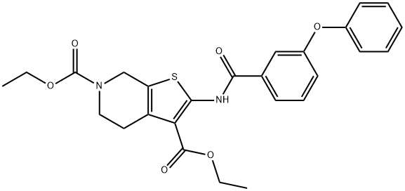 diethyl 2-(3-phenoxybenzamido)-4,7-dihydrothieno[2,3-c]pyridine-3,6(5H)-dicarboxylate Structural