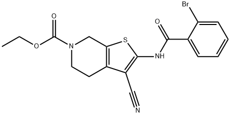 ethyl 2-(2-bromobenzamido)-3-cyano-4,7-dihydrothieno[2,3-c]pyridine-6(5H)-carboxylate Structural