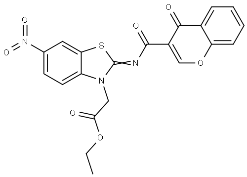 ethyl (Z)-2-(6-nitro-2-((4-oxo-4H-chromene-3-carbonyl)imino)benzo[d]thiazol-3(2H)-yl)acetate Structural