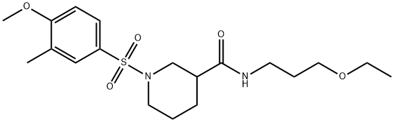 N-(3-ethoxypropyl)-1-[(4-methoxy-3-methylphenyl)sulfonyl]piperidine-3-carboxamide Structural