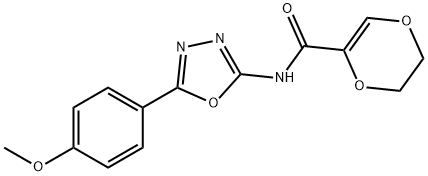 N-(5-(4-methoxyphenyl)-1,3,4-oxadiazol-2-yl)-5,6-dihydro-1,4-dioxine-2-carboxamide Structural