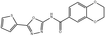 N-(5-(thiophen-2-yl)-1,3,4-oxadiazol-2-yl)-2,3-dihydrobenzo[b][1,4]dioxine-6-carboxamide Structural