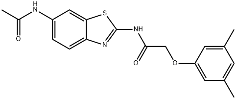 N-(6-acetamido-1,3-benzothiazol-2-yl)-2-(3,5-dimethylphenoxy)acetamide Structural