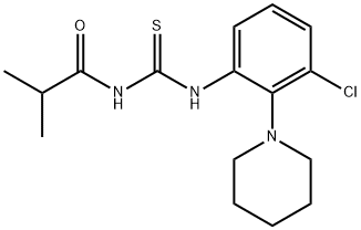 N-[3-chloro-2-(1-piperidinyl)phenyl]-N'-isobutyrylthiourea Structural