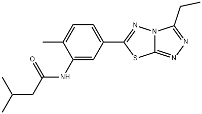 N-[5-(3-ethyl[1,2,4]triazolo[3,4-b][1,3,4]thiadiazol-6-yl)-2-methylphenyl]-3-methylbutanamide Structural
