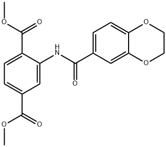 dimethyl 2-(2,3-dihydro-1,4-benzodioxine-6-carbonylamino)benzene-1,4-dicarboxylate Structural