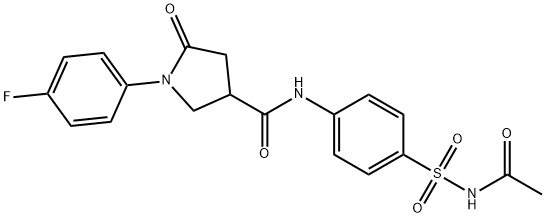 N-[4-(acetylsulfamoyl)phenyl]-1-(4-fluorophenyl)-5-oxopyrrolidine-3-carboxamide Structural