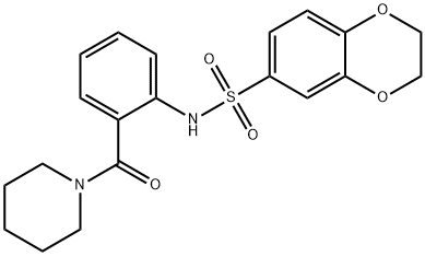 N-[2-(piperidin-1-ylcarbonyl)phenyl]-2,3-dihydro-1,4-benzodioxine-6-sulfonamide Structural