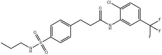 N-[2-chloro-5-(trifluoromethyl)phenyl]-3-[4-(propylsulfamoyl)phenyl]propanamide Structural