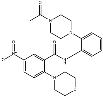N-[2-(4-acetylpiperazin-1-yl)phenyl]-2-(morpholin-4-yl)-5-nitrobenzamide Structural