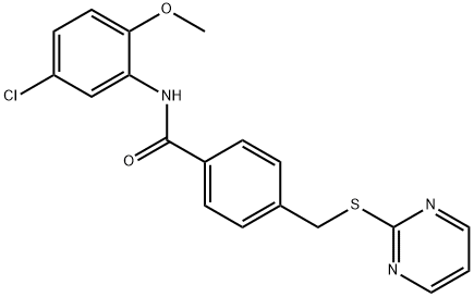 N-(5-chloro-2-methoxyphenyl)-4-[(pyrimidin-2-ylsulfanyl)methyl]benzamide Structural