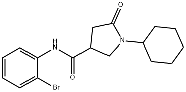 N-(2-bromophenyl)-1-cyclohexyl-5-oxopyrrolidine-3-carboxamide Structural