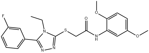 N-(2,5-dimethoxyphenyl)-2-{[4-ethyl-5-(3-fluorophenyl)-4H-1,2,4-triazol-3-yl]sulfanyl}acetamide Structural