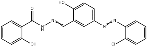 N'-[(E)-{5-[(E)-(2-chlorophenyl)diazenyl]-2-hydroxyphenyl}methylidene]-2-hydroxybenzohydrazide Structural