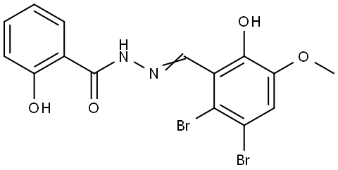 N'-[(E)-(2,3-dibromo-6-hydroxy-5-methoxyphenyl)methylidene]-2-hydroxybenzohydrazide Structural