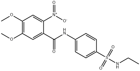 N-[4-(ethylsulfamoyl)phenyl]-4,5-dimethoxy-2-nitrobenzamide Structural