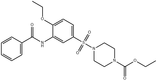 ethyl 4-({4-ethoxy-3-[(phenylcarbonyl)amino]phenyl}sulfonyl)piperazine-1-carboxylate Structural