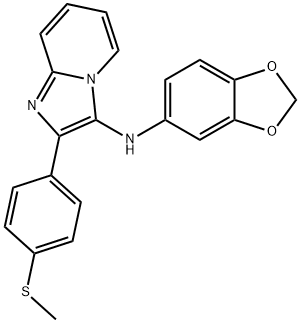 N-(1,3-benzodioxol-5-yl)-2-[4-(methylsulfanyl)phenyl]imidazo[1,2-a]pyridin-3-amine Structural