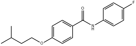 N-(4-fluorophenyl)-4-(3-methylbutoxy)benzamide Structural
