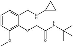 N-tert-butyl-2-[2-[(cyclopropylamino)methyl]-6-methoxyphenoxy]acetamide Structural