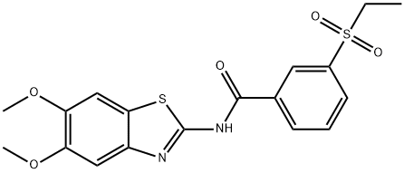 N-(5,6-dimethoxy-1,3-benzothiazol-2-yl)-3-ethylsulfonylbenzamide Structural