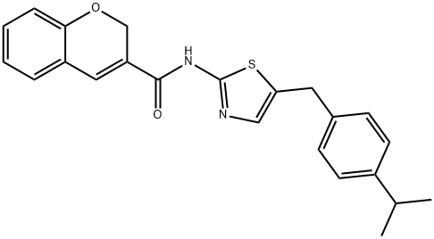 N-[5-[(4-propan-2-ylphenyl)methyl]-1,3-thiazol-2-yl]-2H-chromene-3-carboxamide Structural