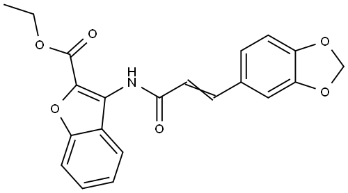 ethyl (Z)-3-(3-(benzo[d][1,3]dioxol-5-yl)acrylamido)benzofuran-2-carboxylate Structural