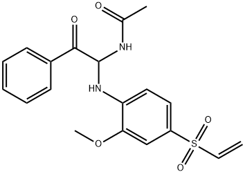 N-[1-(4-ethenylsulfonyl-2-methoxyanilino)-2-oxo-2-phenylethyl]acetamide Structural