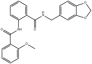 N-{2-[(1,3-benzodioxol-5-ylmethyl)carbamoyl]phenyl}-2-methoxybenzamide Structural