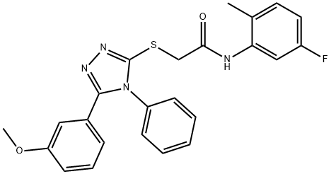 N-(5-fluoro-2-methylphenyl)-2-{[5-(3-methoxyphenyl)-4-phenyl-4H-1,2,4-triazol-3-yl]sulfanyl}acetamide Structural