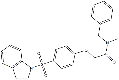 N-benzyl-2-[4-(2,3-dihydro-1H-indol-1-ylsulfonyl)phenoxy]-N-methylacetamide Structural