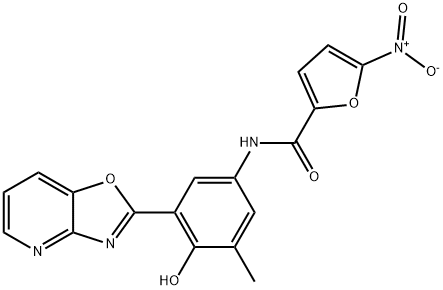N-(4-hydroxy-3-methyl-5-[1,3]oxazolo[4,5-b]pyridin-2-ylphenyl)-5-nitro-2-furamide Structural