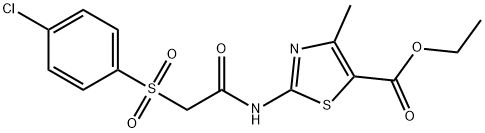 ethyl 2-({[(4-chlorophenyl)sulfonyl]acetyl}amino)-4-methyl-1,3-thiazole-5-carboxylate Structural