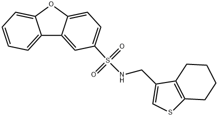 N-(4,5,6,7-tetrahydro-1-benzothiophen-3-ylmethyl)dibenzofuran-2-sulfonamide Structural