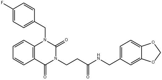 N-(benzo[d][1,3]dioxol-5-ylmethyl)-3-(1-(4-fluorobenzyl)-2,4-dioxo-1,4-dihydroquinazolin-3(2H)-yl)propanamide Structural