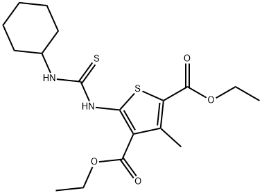 diethyl 5-{[(cyclohexylamino)carbothioyl]amino}-3-methyl-2,4-thiophenedicarboxylate Structural
