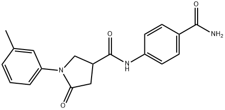 N-(4-carbamoylphenyl)-1-(3-methylphenyl)-5-oxopyrrolidine-3-carboxamide Structural