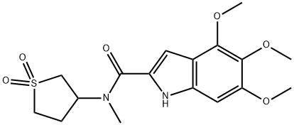 N-(1,1-dioxothiolan-3-yl)-4,5,6-trimethoxy-N-methyl-1H-indole-2-carboxamide Structural