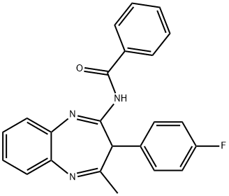N-[3-(4-fluorophenyl)-4-methyl-3H-1,5-benzodiazepin-2-yl]benzamide Structural