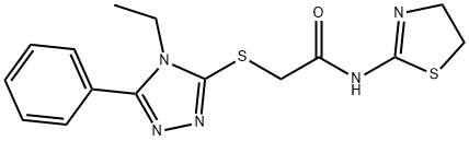 N-(4,5-dihydro-1,3-thiazol-2-yl)-2-[(4-ethyl-5-phenyl-4H-1,2,4-triazol-3-yl)sulfanyl]acetamide Structural