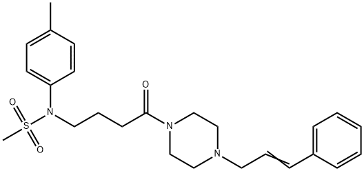 N-(4-methylphenyl)-N-(4-oxo-4-{4-[(2E)-3-phenylprop-2-en-1-yl]piperazin-1-yl}butyl)methanesulfonamide Structural