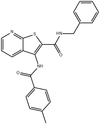 N-benzyl-3-{[(4-methylphenyl)carbonyl]amino}thieno[2,3-b]pyridine-2-carboxamide Structural