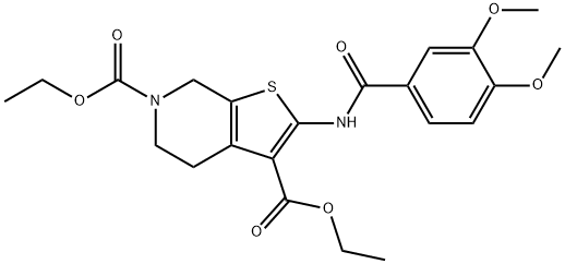 diethyl 2-(3,4-dimethoxybenzamido)-4,7-dihydrothieno[2,3-c]pyridine-3,6(5H)-dicarboxylate Structural