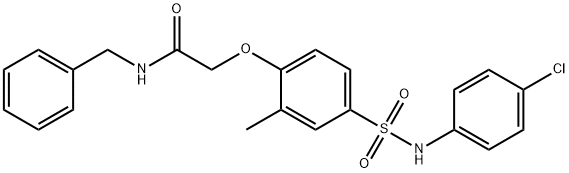 N-benzyl-2-{4-[(4-chlorophenyl)sulfamoyl]-2-methylphenoxy}acetamide Structural