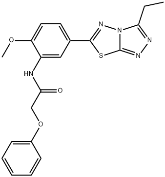 N-[5-(3-ethyl[1,2,4]triazolo[3,4-b][1,3,4]thiadiazol-6-yl)-2-methoxyphenyl]-2-phenoxyacetamide Structural