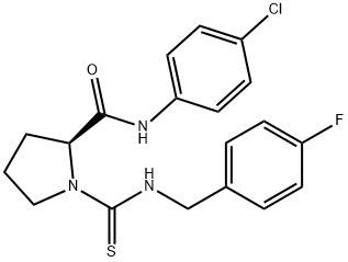 N-(4-chlorophenyl)-1-[(4-fluorobenzyl)carbamothioyl]-L-prolinamide Structural