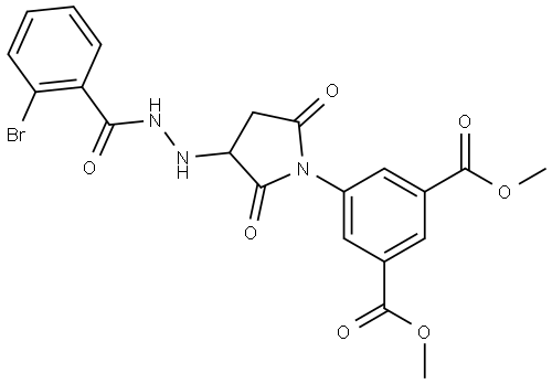 dimethyl 5-[3-[2-(2-bromobenzoyl)hydrazinyl]-2,5-dioxopyrrolidin-1-yl]benzene-1,3-dicarboxylate Structural